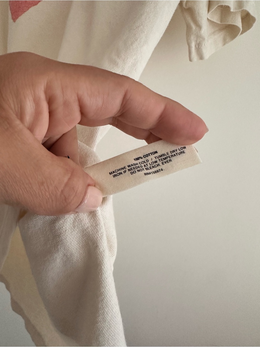 imogene + willie Cream Tee with Faded Pink Heart - Picture 4 of 5